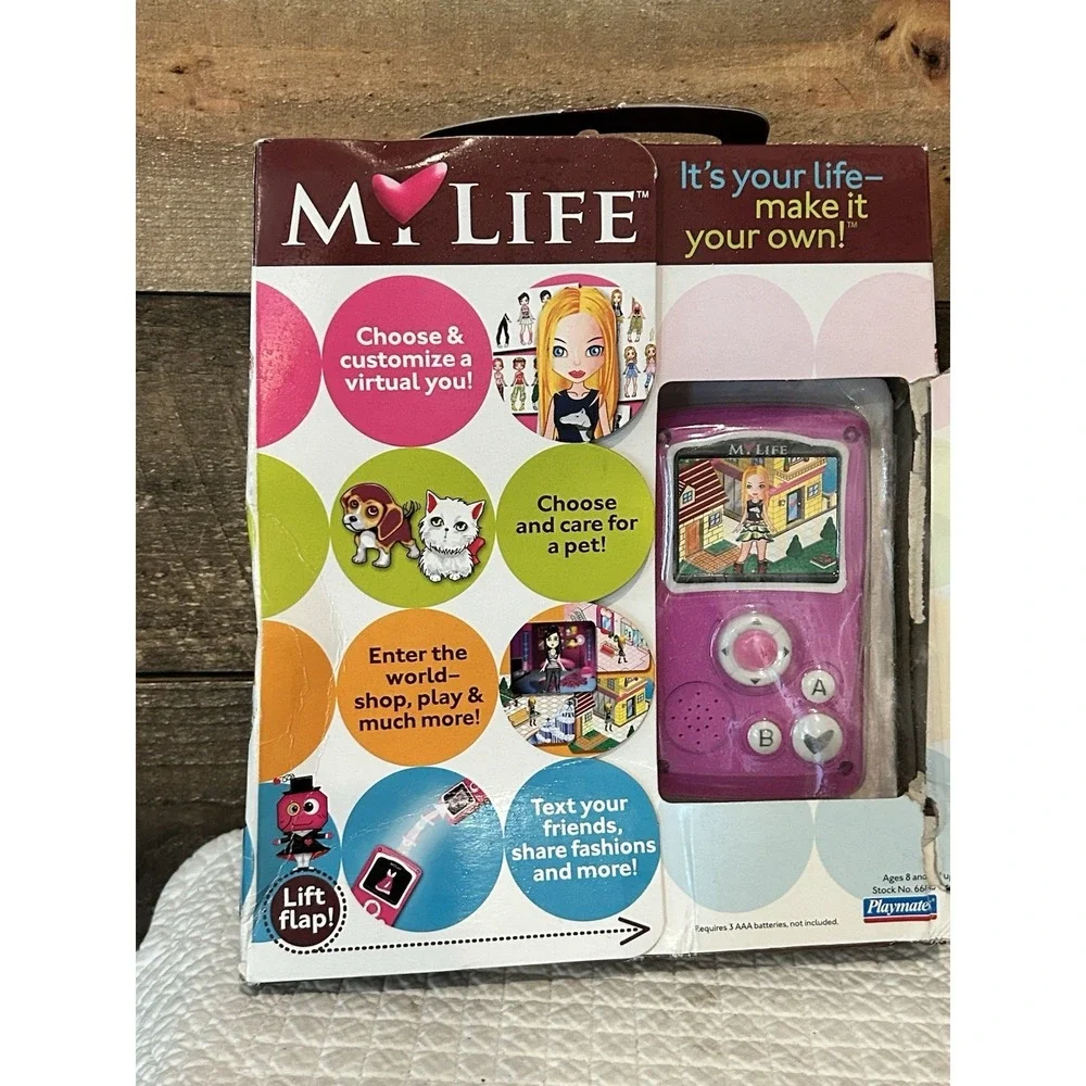 My Life Portable Travel Console Handheld Game 2008 Playmates New Damaged Box